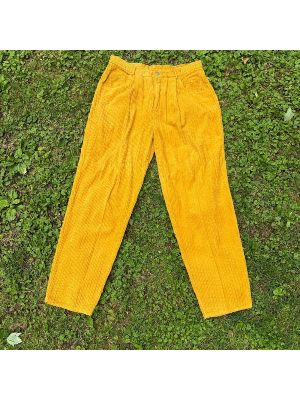 Machine Y2K Mustard Yellow Corduroy Pants Mens Size 40 Wide Wale Cotton Retro